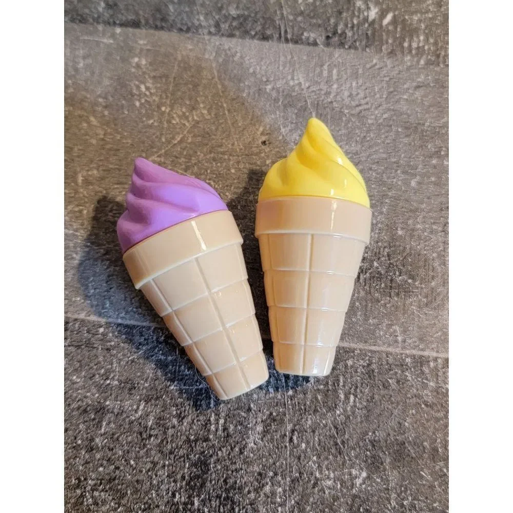 Mini yellow purple ice cream cone container set toy figure